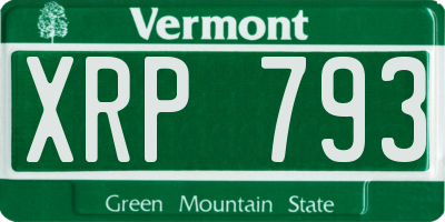 VT license plate XRP793