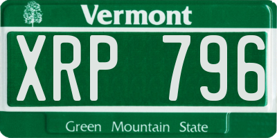 VT license plate XRP796