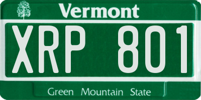 VT license plate XRP801
