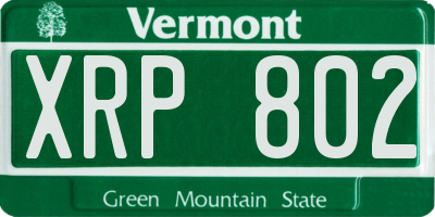 VT license plate XRP802