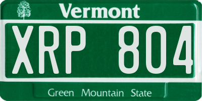 VT license plate XRP804
