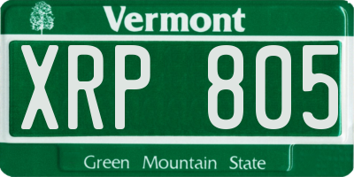 VT license plate XRP805