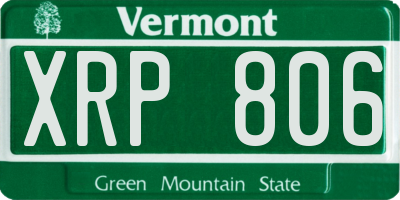 VT license plate XRP806
