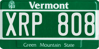 VT license plate XRP808