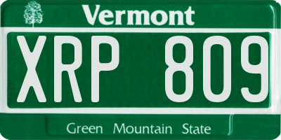 VT license plate XRP809