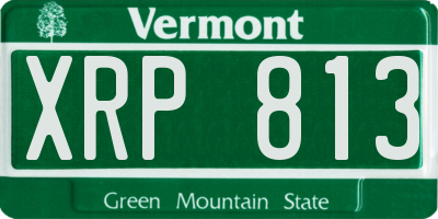 VT license plate XRP813