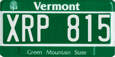 VT license plate XRP815
