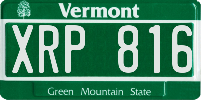 VT license plate XRP816