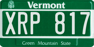 VT license plate XRP817