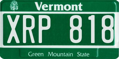 VT license plate XRP818