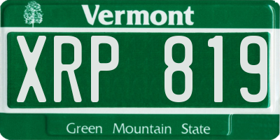 VT license plate XRP819