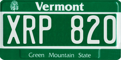 VT license plate XRP820