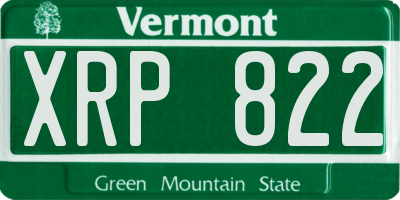 VT license plate XRP822