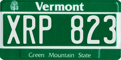 VT license plate XRP823