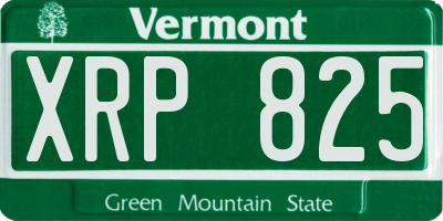 VT license plate XRP825