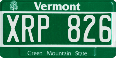 VT license plate XRP826