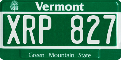 VT license plate XRP827
