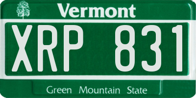 VT license plate XRP831