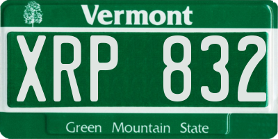 VT license plate XRP832
