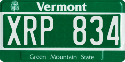 VT license plate XRP834