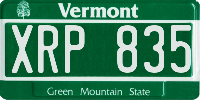 VT license plate XRP835