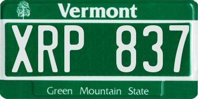 VT license plate XRP837