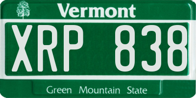 VT license plate XRP838