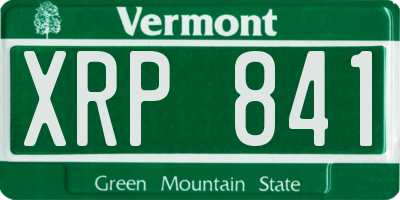 VT license plate XRP841