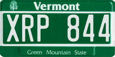 VT license plate XRP844