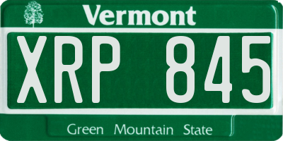 VT license plate XRP845