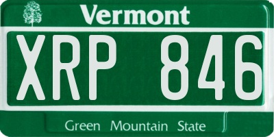 VT license plate XRP846