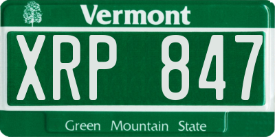 VT license plate XRP847