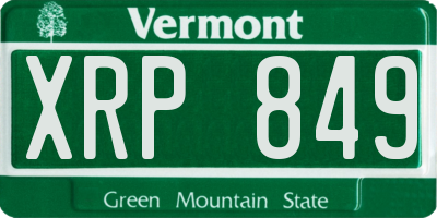VT license plate XRP849