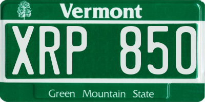 VT license plate XRP850
