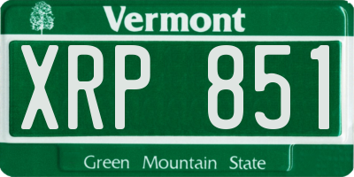 VT license plate XRP851