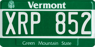VT license plate XRP852