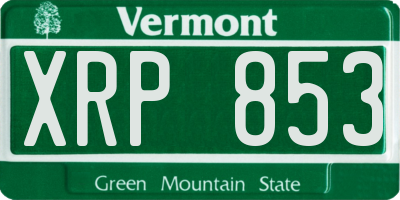 VT license plate XRP853