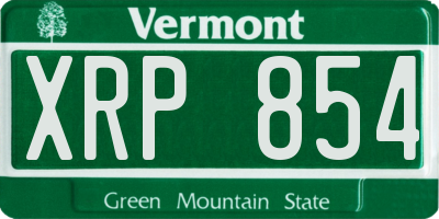 VT license plate XRP854