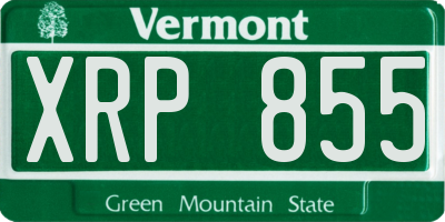 VT license plate XRP855