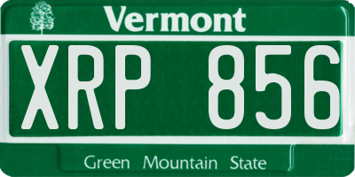 VT license plate XRP856