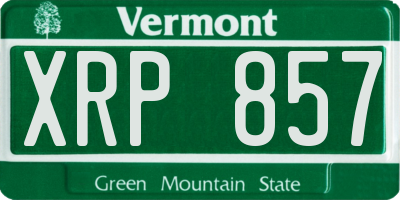 VT license plate XRP857