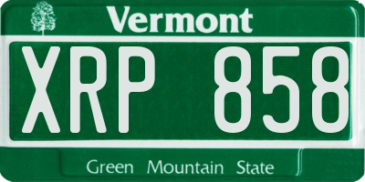 VT license plate XRP858