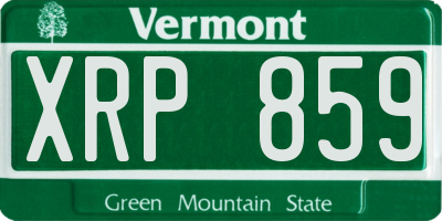 VT license plate XRP859