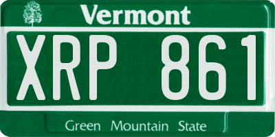 VT license plate XRP861