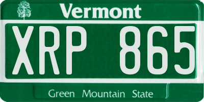 VT license plate XRP865