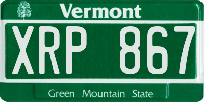 VT license plate XRP867