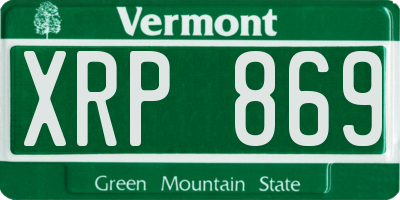 VT license plate XRP869