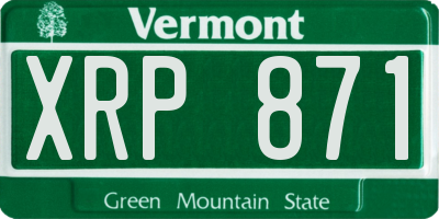 VT license plate XRP871