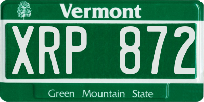 VT license plate XRP872