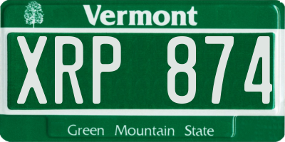 VT license plate XRP874